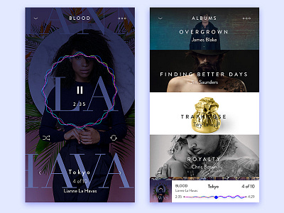 Music album app cx ios minimal mobile music ui ux