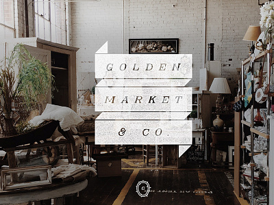 Golden Market branding greenhouse logo vintage