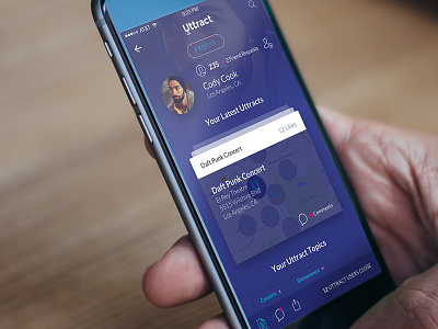 Uttract Profile app cx friends ios location minimal mobile profile ui ux