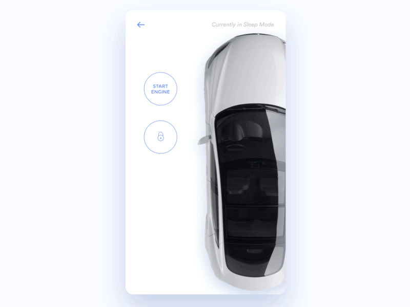 Automotive Engage app car clean concept ios minimal phone smart tesla ui ux