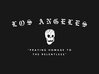 Los Angeles black design hand lettered lettering los angeles skull typography