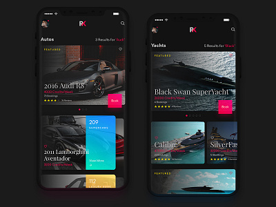 RK Lux iPhone X apple black ios iphone x luxury minimal mobile ui ux web