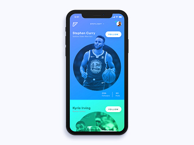 Fanatik app basketball design fan ios iphone x minimal mobile ui ux