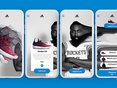 Harden 2.0 add to cart adidas app basketball design harden ios iphone nike shopping ui ux
