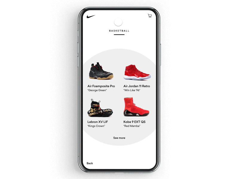 Nike Basketball app basketball gif invision iphone nike ios prototype shopping studio ui ux
