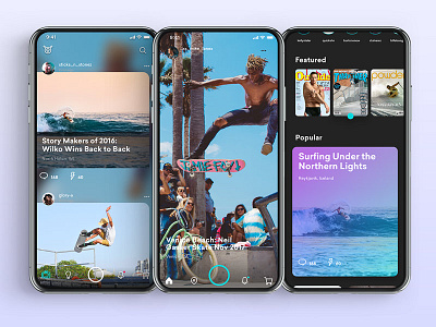 Sho_w. app camera design feed ios skate surf ui ux video