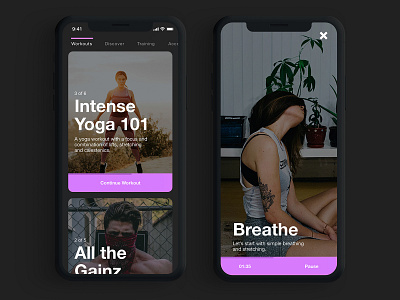 Trainz app design fitness app ios mobile ui ux video yoga