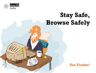 Stay Safe, Browse Safely! hand drawn illustration mozillaindia
