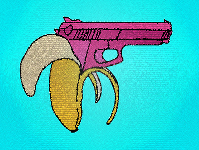 Banana Gun artistic hand drawn practice redesigned