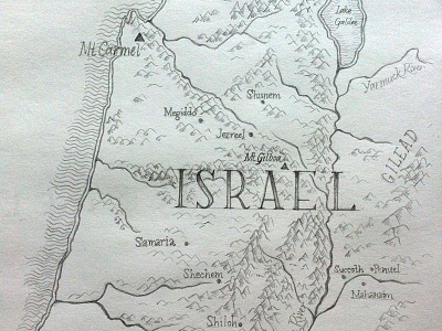 Map of Ancient Israel ancient cartography handmade history israel lettering lord of the rings map middle earth old