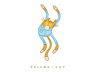 Pajama Cat cat digital illustration orange pajama pjc pyjama tabby