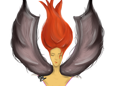 Fiery artwork digital art femaleart illustration new year paint painting