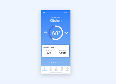 DAILY UI 021 - HOME MONITORING DASHBOARD 021 app dailyui dashboard design design minimal productdesign temperature ui ui design ux