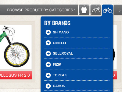 Category Tabs - Bike Site bike blue category icon tabs