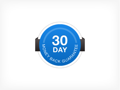 30 Days Money Back Guarantee 30days blue circle emblem