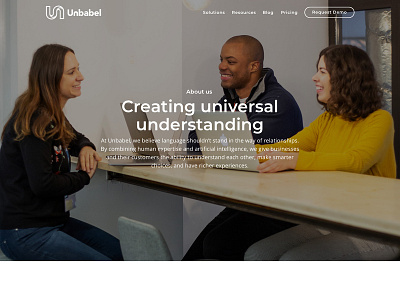 Unbabel About Us branding copywriting