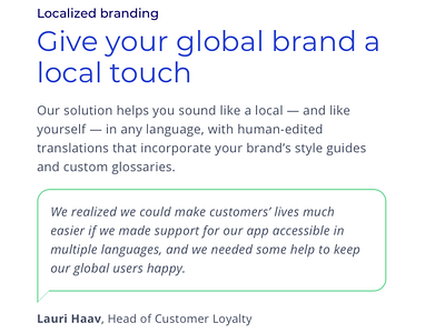 Unbabel Customer Service Solution — Localized branding