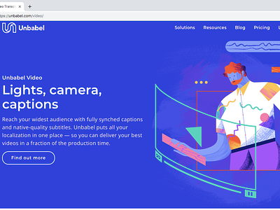 Unbabel Video Page branding copywriting design illustration product vp