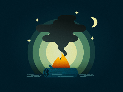 Moonlit Campfire campfire illustration illustrator mediocre at best moonlit vector