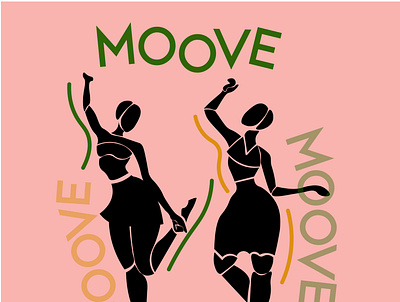 Moove dance design flat fun illustration silhouette typography vector