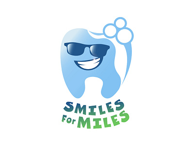 Smiles for Miles Character Logo blue branding character design logo logodesign typography vector