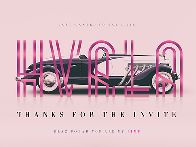 Thank You Blaz 1920 blaz car invitation invite metropolis pimp pink robar sweet thank you