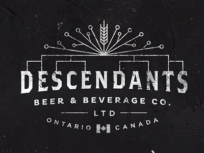 Descendants Beer beer beverage canada descendants family logo retro textured tree vintage wheat