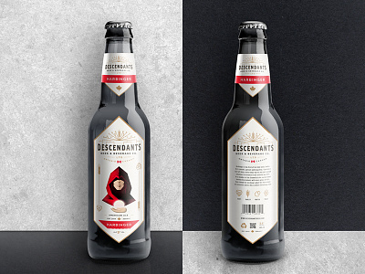 Descendants Beer Label beer black canada descendants design geometric harbinger label red vintage white