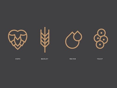 Descendants Icons barley beer descendants hops icon label line logo single water wheat yeast