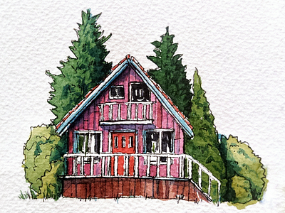 Watercolor and ink house #2 architecture illustration watercolor architecture watercolor art watercolor illustrator watercolour