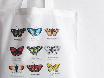 Watercolor butterflies printed bag butterfly design illustration illustration art kids illustration pattern pattern design watercolor watercolor art watercolor painting watercolour