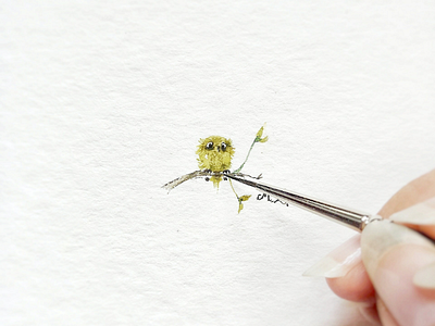 Watercolor Tiny Owl