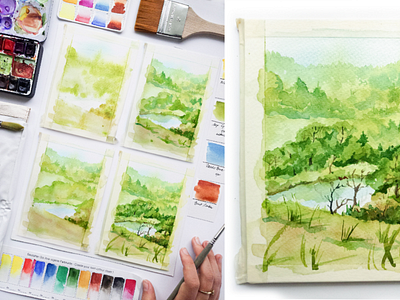 Watercolor landscape painting tutorial by Magdalena Żołnierowicz on ...