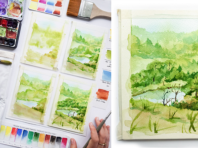 Watercolor landscape painting tutorial