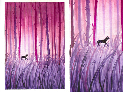 Watercolor deep woods