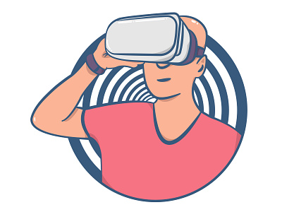 Virtual Reality charachter design flat helmet illustration minimal vector virtual reality vr