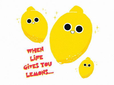 Lemons art charachter cute drawing flat illustration illustrator kawaii lemons minimal poster print t shirt vector