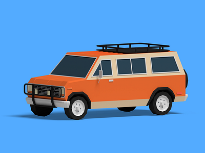 Adventure Van 3d blender car illustration lowpoly model render van