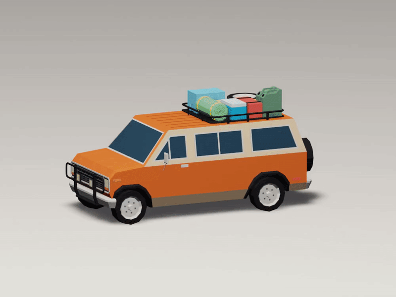The Adventure 3d animation blender lowpoly model render van