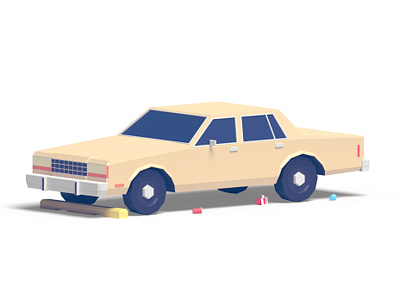 Parking lot 3d 3dmodel blender car illustration lowpoly render