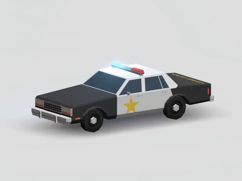 Training Day 3d 3dmodel animation blender car cop lowpoly render