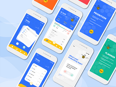 BeeZ | Productivity Mobile app dailyuichallenge illustration productivity app uidailychallenge uidesign uxdesign