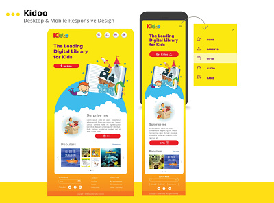 Home Page- Children Audiobook platform responsive website ui uxdesign webdesign