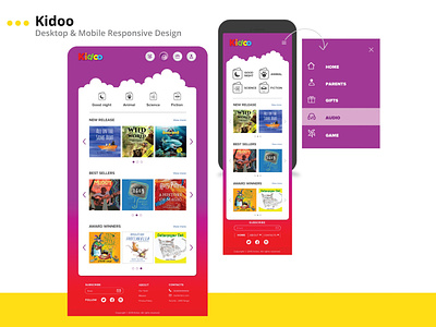 Product page- Children Audiobook platform icon product page responsive website uidesign uxdesign webdesign