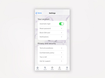 #DailyUI #Day7 #settings app design flat ui ux