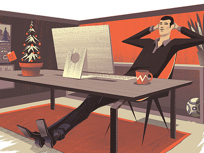 GQ Magazine Germany · December 2013 christmas editorial illustration gq magazine illustration ocs orlin culture shop retro vintage