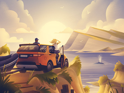 Land Rover: Beach Adventure advertising automotive campaign illustration ocs orlin culture shop outdoors retro vintage
