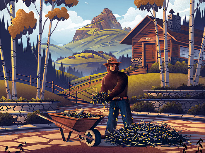 Smokey Bear Illustration by Brian Edward Miller on Dribbble