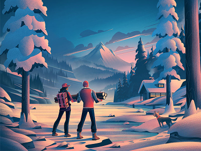 Danner boots danner digital art holiday illustration mountains ocs product season winter