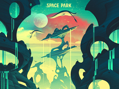 Space Park: Celestial Seas adventure board game illustration keymaster ocs retro space
